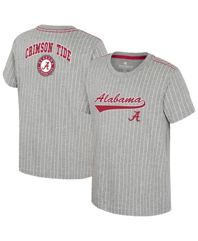 Colosseum Kids' Big Boys And Girls Heather Gray Alabama Crimson Tide Airball Baseball T-shirt