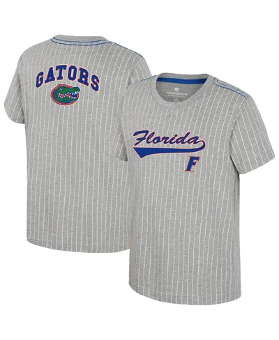 Colosseum Kids' Big Boys And Girls Heather Gray Florida Gators Airball Baseball T-shirt