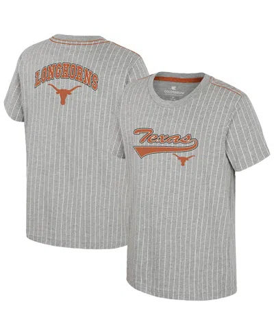 Colosseum Kids' Big Boys And Girls Heather Gray Texas Longhorns Airball Baseball T-shirt