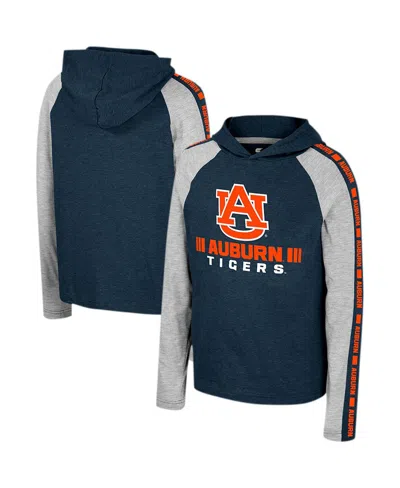 Colosseum Big Boys And Girls Navy Auburn Tigers Ned Raglan Long Sleeve Hooded T-shirt