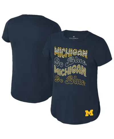 Colosseum Big Boys And Girls Navy Michigan Wolverines Rogan T-shirt