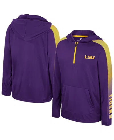 Colosseum Kids' Big Boys And Girls Purple Lsu Tigers Lumen Long Sleeve Quarter-zip Windshirt