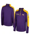 Colosseum Big Boys And Girls Purple Lsu Tigers Oht Military Appreciation Cyclone Quarter-zip Windshirt Jacket In Purple