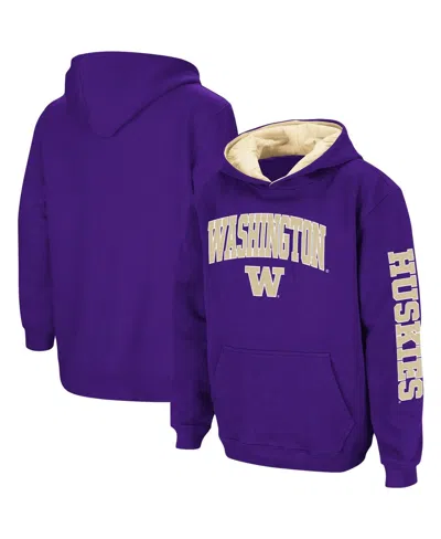 Colosseum Kids' Big Boys And Girls Purple Washington Huskies 2-hit Team Pullover Hoodie