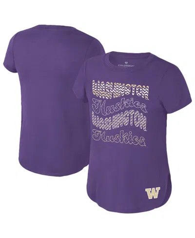 Colosseum Kids' Big Boys And Girls Purple Washington Huskies Rogan T-shirt