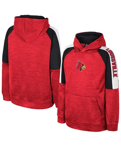 Colosseum Kids' Big Boys And Girls Red Louisville Cardinals Pullover Hoodie