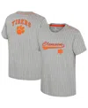 Colosseum Big Boys And Girlsâ Heather Gray Clemson Tigers Airball Baseball T-shirt In Gray