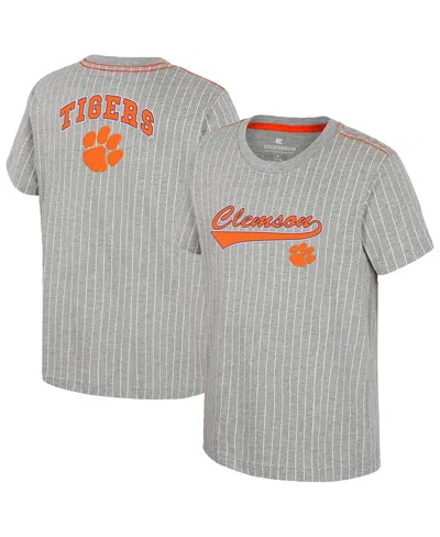 Colosseum Kids' Big Boys And Girlsâ Heather Gray Clemson Tigers Airball Baseball T-shirt