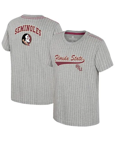 Colosseum Kids' Big Boys And Girlsâ Heather Gray Florida State Seminoles Airball Baseball T-shirt