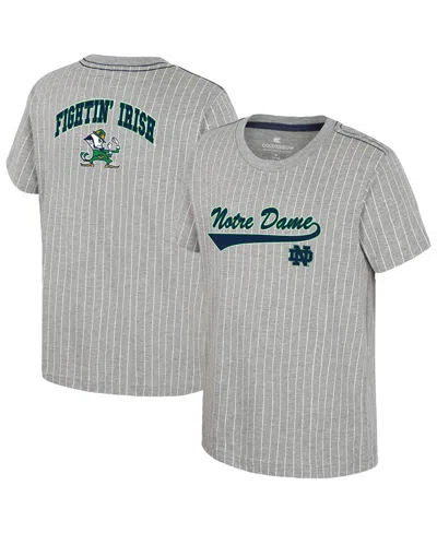 Colosseum Kids' Big Boys And Girls Heather Gray Notre Dame Fighting Irish Airball Baseball T-shirt