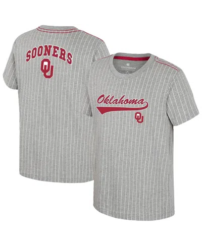 Colosseum Kids' Big Boys And Girls Heather Gray Oklahoma Sooners Airball Baseball T-shirt