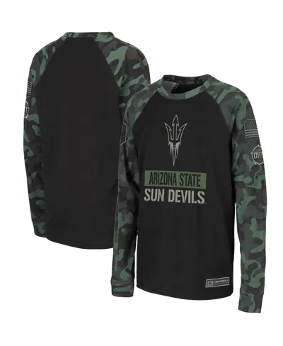 Colosseum Kids' Big Boys Black, Camo Arizona State Sun Devils Oht Military In Black,camo
