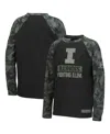 Colosseum Big Boys  Black, Camo Illinois Fighting Illini Oht Military-inspired Appreciation Raglan Lo In Black,camo