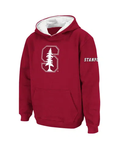 Colosseum Kids' Big Boys  Cardinal Stanford Cardinal Big Logo Pullover Hoodie