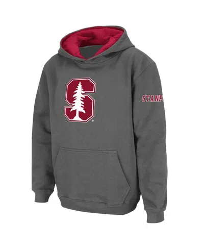Colosseum Kids' Big Boys  Charcoal Stanford Cardinal Big Logo Pullover Hoodie