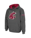 Colosseum Big Boys  Charcoal Washington State Cougars Big Logo Pullover Hoodie In Charcoal