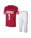 Colosseum Big Boys  Crimson, White Alabama Crimson Tide Football T-shirt And Pants Set In Crimson,white