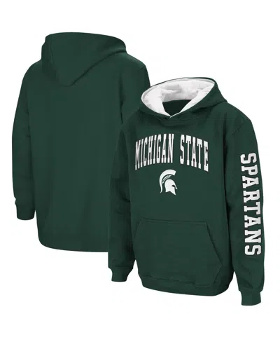 COLOSSEUM BIG BOYS COLOSSEUM GREEN MICHIGAN STATE SPARTANS 2-HIT TEAM PULLOVER HOODIE