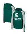 Colosseum Big Boys  Green Michigan State Spartans Ned Raglan Long Sleeve Hooded T-shirt In Green