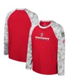 Colosseum Big Boys  Red, Camo Wisconsin Badgers Oht Military-inspired Appreciation Dark Star Raglan L In Red,camo