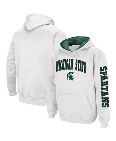 Colosseum Kids' Big Boys Michigan State Spartans 2-hit Team Pullover Hoodie In White