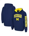 Colosseum Big Boys Navy Michigan Wolverines 2-hit Team Pullover Hoodie In Navy