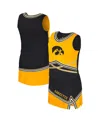 Colosseum Big Girls 2-piece Black Iowa Hawkeyes Lollipop Park Cheer Set In Multi