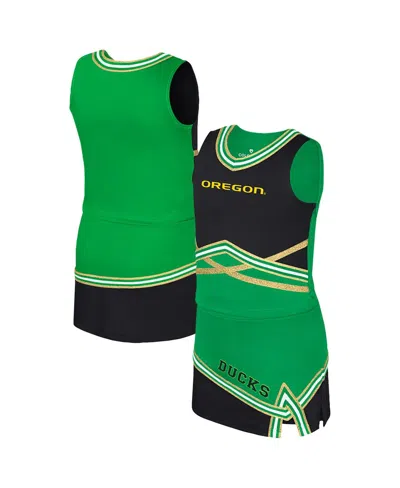 Colosseum Kids' Big Girls 2-piece Green Oregon Ducks Lollipop Park Cheer Set