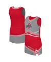 Colosseum Big Girls 2-piece Scarlet Ohio State Buckeyes Lollipop Park Cheer Set In Multi