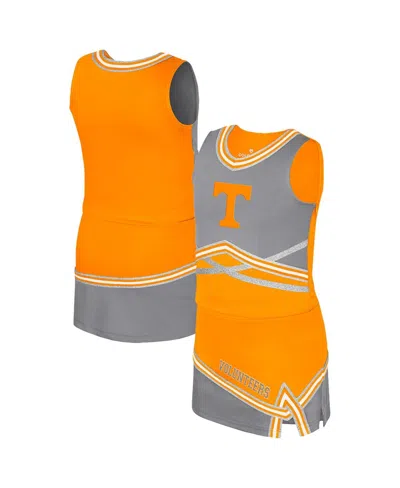 Colosseum Kids' Big Girls 2-piece Tennessee Orange Tennessee Volunteers Lollipop Park Cheer Set In Yellow