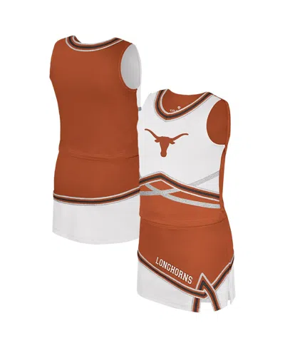 Colosseum Kids' Big Girls 2-piece Texas Orange Texas Longhorns Lollipop Park Cheer Set In Multi