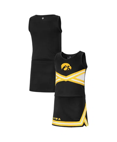 Colosseum Kids' Big Girls  Black Iowa Hawkeyes Carousel Cheerleader Set