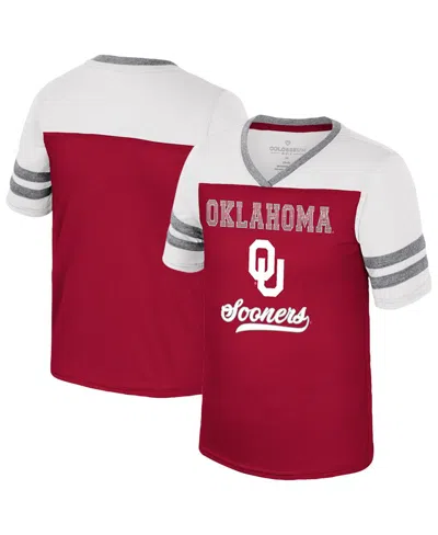 Colosseum Kids' Big Girls Crimson Oklahoma Sooners Princess Bubblegum Bling T-shirt In Red