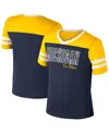 Colosseum Big Girls Navy Michigan Wolverines Space Opera T-shirt In Blue