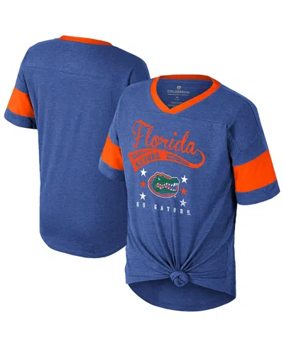 Colosseum Kids' Big Girls Royal Florida Gators Frontier Tie Front T-shirt
