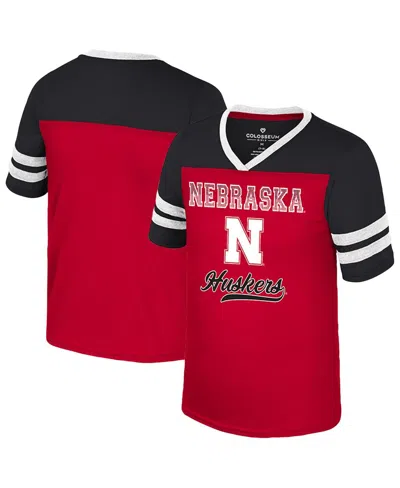 Colosseum Kids' Big Girls Scarlet Nebraska Huskers Princess Bubblegum Bling T-shirt In Red