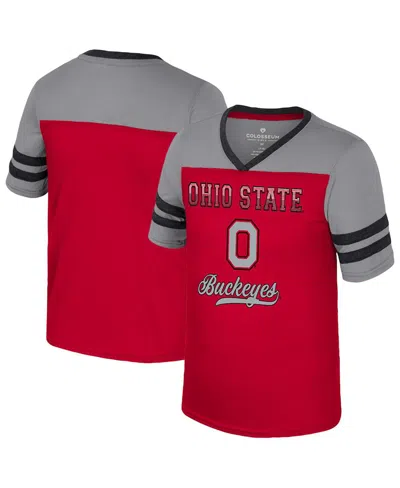 Colosseum Kids' Big Girls Scarlet Ohio State Buckeyes Princess Bubblegum Bling T-shirt In Red