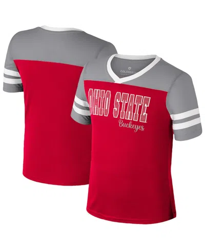 Colosseum Big Girls Scarlet Ohio State Buckeyes Space Opera T-shirt