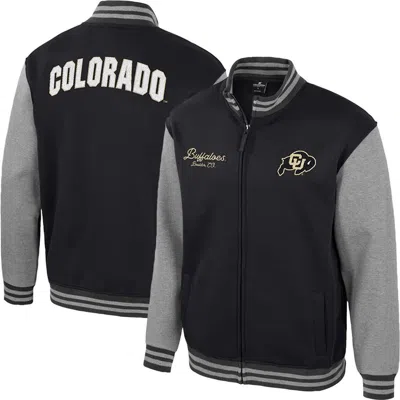 Colosseum Black Colorado Buffaloes Ambi-turner Full-zip Varsity Jacket In Multi