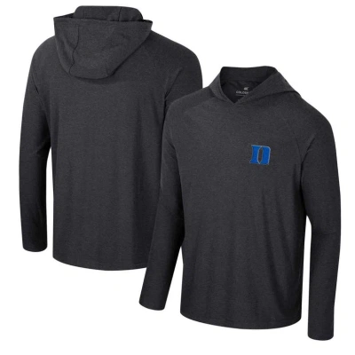 Colosseum Black Duke Blue Devils Cloud Jersey Raglan Long Sleeve Hoodie T-shirt
