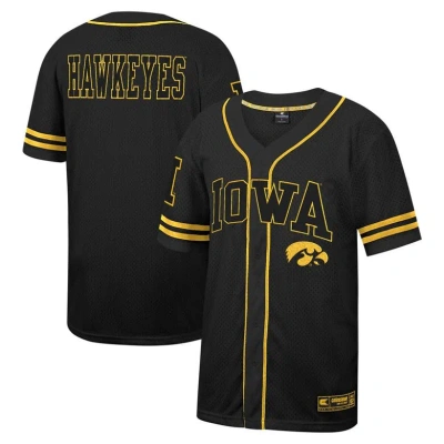 Colosseum Black Iowa Hawkeyes Free Spirited Mesh Button-up Baseball Jersey