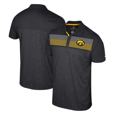 Colosseum Black Iowa Hawkeyes Langmore Polo