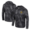 Colosseum Black Iowa Hawkeyes Palms Printed Lightweight Quarter-zip Hooded Top In Black