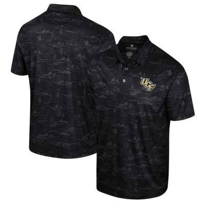Colosseum Black Ucf Knights Daly Print Polo