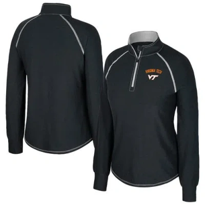 Colosseum Black Virginia Tech Hokies Bikram Raglan Quarter-zip Top