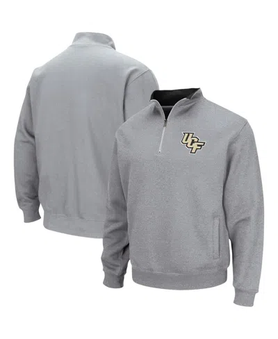 Colosseum Charcoal Men's Ucf Knights Tortugas Logo Quarter-zip Pullover Jacket In Heathered Gray