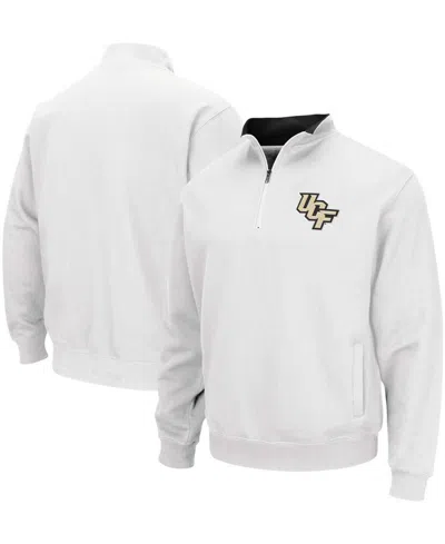 Colosseum Charcoal Men's Ucf Knights Tortugas Logo Quarter-zip Pullover Jacket In White
