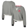 Colosseum Charcoal Ohio State Buckeyes Magnum Scoop Neck Cropped Pullover Sweatshirt In Charcoal