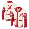 Colosseum Cream Alabama Crimson Tide Wild Collective Button-up Jacquard Sweater In Cream