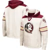 Colosseum Cream Florida State Seminoles Big & Tall Hockey Lace-up Pullover Hoodie In Cream